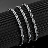 Stainless Steel Necklace Twists Rope Chain Men Women