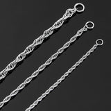 Stainless Steel Necklace Twists Rope Chain Men Women