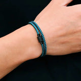 4mm Keel Rope Bracelet Stainless Steel Magentic Clasp Double Layer Cord Chain