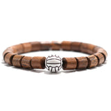 Adjustable Volleyball Bracelet Vintage Wooden Bracelet