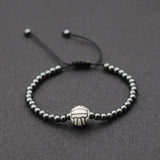 Adjustable Volleyball Bracelet Vintage Wooden Bracelet