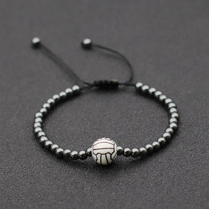 Adjustable Volleyball Bracelet Vintage Wooden Bracelet