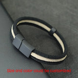 Men Rope Bracelet Magnet Buckle Biker Accessories Matching Wrap Braslet
