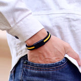 Men Rope Bracelet Magnet Buckle Biker Accessories Matching Wrap Braslet