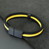 Men Rope Bracelet Magnet Buckle Biker Accessories Matching Wrap Braslet