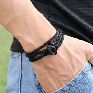 Men's Turtle Bracelet Multilayer Cord Chain Beach Surfer