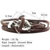 Men's Turtle Bracelet Multilayer Cord Chain Beach Surfer