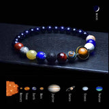 Universe Solar System Bracelet Natural Stone 10 Planets Braclet
