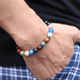 Universe Solar System Bracelet Natural Stone 10 Planets Braclet