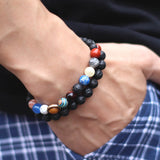 Universe Solar System Bracelet Natural Stone 10 Planets Braclet