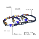 Universe Solar System Bracelet Natural Stone 10 Planets Braclet