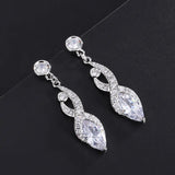 Sapphire Water Droplet Earrings Long Pendant for Women
