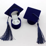Flocked Velvet Cap Ring/Earring Box Graduation Gift Class Of Hat Box Storage Cas