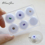 Round Acrylic Jar Loose Diamond Gems Holder Storage Box Transparent