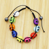 Vintage Skeleton Skull Bead Bracelets Antique Rope Craft Jewelry 12Pcs
