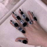 5pcs Crystal Acrylic Square Rings Set Adjustable Finger Rings