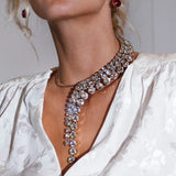 Rhinestone Multi-layer Tassel Chain Choker Necklace