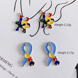 Alloy Drop Oil Abstract Puzzle DIY Necklace Earrings