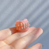 Funny Dental Braces Resin Ring Alternative Jewelry for Women Men