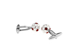 Enamel Football Cuff Links - Red Copper