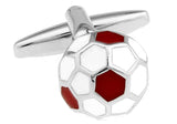 Enamel Football Cuff Links - Red Copper