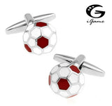 Enamel Football Cuff Links - Red Copper
