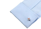 Enamel Football Cuff Links - Red Copper