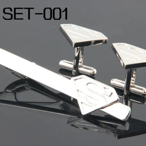 Novelty Superhero Tie Clip & Cufflink Set