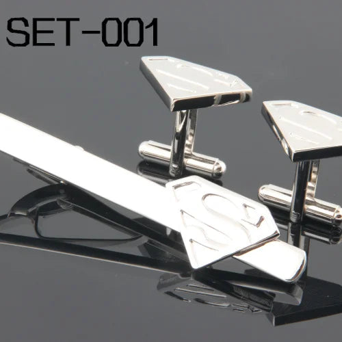 Novelty Superhero Tie Clip & Cufflink Set
