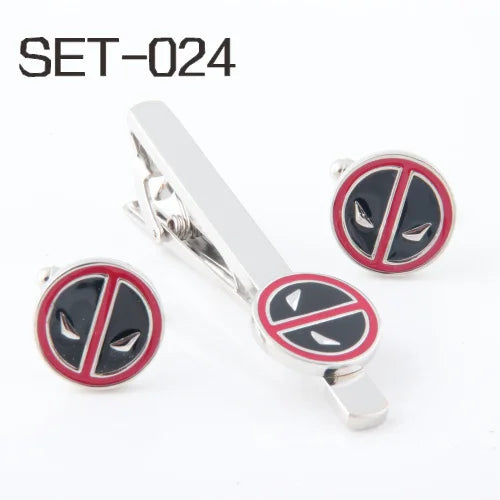 Novelty Tie Clips & Cufflinks Set 024 Death Pool Superhero