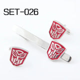 Red Autobots Superhero Tie Clips & Cufflinks Set