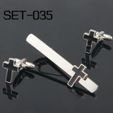 Novelty Tie Clip & Cufflinks Set 035 Cross