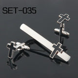 Novelty Tie Clip & Cufflinks Set 035 Cross