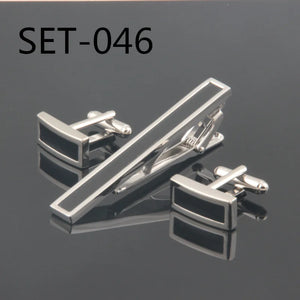Novelty Tie Clips & Cufflinks Set, Mixed Patterns Set 046