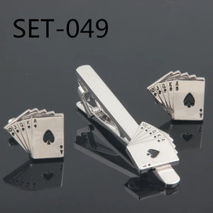 Novelty Tie Clip & Cufflinks Set 049 Flush