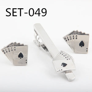Novelty Tie Clip & Cufflinks Set 049 Flush