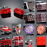 Red Fire Engine Cufflinks for Men Shirt Cuff Links