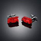 Red Fire Engine Cufflinks for Men Shirt Cuff Links