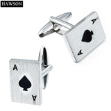Men's French Shirt Poker Cufflinks Brushed Copper Cuff Links