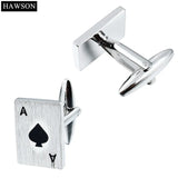 Men's French Shirt Poker Cufflinks Brushed Copper Cuff Links