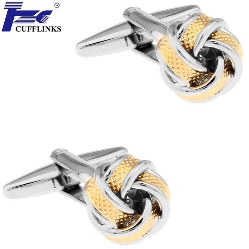 Metal Knots Cufflink Cuff Link 2 Pairs Stainless Steel