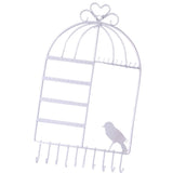 Metal Wall Mount Birdcage Jewelry Organizer Earrings Necklace Holder