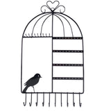 Metal Wall Mount Birdcage Jewelry Organizer Earrings Necklace Holder