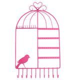 Metal Wall Mount Birdcage Jewelry Organizer Earrings Necklace Holder