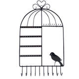 Metal Wall Mount Birdcage Jewelry Organizer Earrings Necklace Holder