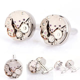 Watch Movement Cufflinks for Men Jewelry Shirt Cuffs