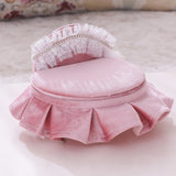 Pink Round Bed Chair Jewelry Box Mini Furniture Home Decor