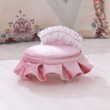 Pink Round Bed Chair Jewelry Box Mini Furniture Home Decor