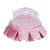 Pink Round Bed Chair Jewelry Box Mini Furniture Home Decor
