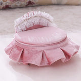 Pink Round Bed Chair Jewelry Box Mini Furniture Shape Home Decors
